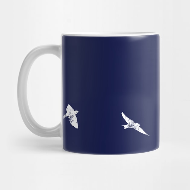 White Birds Flying Graphic Silhouette by NaturalDesign